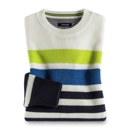 Walbusch Herren Pulli Blau gestreift temperatur-ausgleichend