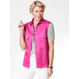 Walbusch Damen 2 in 1 Blusenweste einfarbig Fuchsia