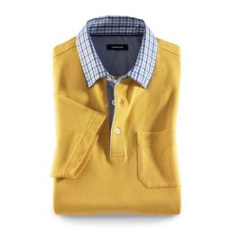 Walbusch Herren Poloshirts Gelb einfarbig
