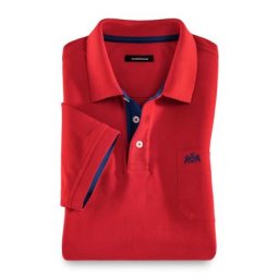 Walbusch Herren Pique Polo Strandläufer einfarbig Rot