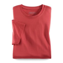 Walbusch Herren T Shirt Rundhalsausschnitt einfarbig Koralle