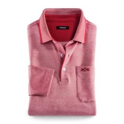 Walbusch Herren Poloshirts Extraglatt Pima-Cotton Rot einfarbig wärmend