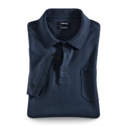 Walbusch Herren Poloshirts Pima-Cotton Supima-Baumwolle Blau einfarbig