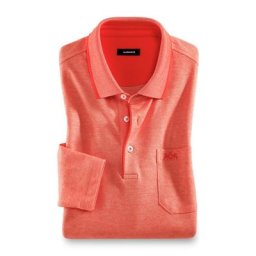 Walbusch Herren Poloshirts Extraglatt Pima-Cotton Orange einfarbig wärmend