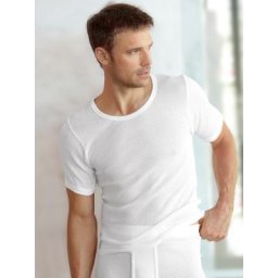 Walbusch Herren Hemd Lufttrikot Shirt 2er Pack einfarbig Weiß