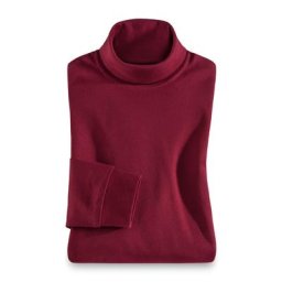 Walbusch Herren Rollkragen Shirt einfarbig Dunkelrot