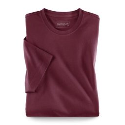 Walbusch Herren T Shirt Rundhalsausschnitt einfarbig Burgund