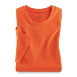 Walbusch Herren T Shirt Rundhalsausschnitt einfarbig Orange