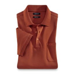 Walbusch Herren Premium Pima Polo einfarbig Zimt