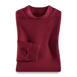 Walbusch Herren Langarm Shirt Stehkragen einfarbig Dunkelrot
