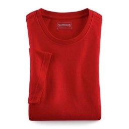 Walbusch Herren T Shirt Rundhalsausschnitt einfarbig Rot