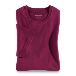Walbusch Herren T Shirt Rundhalsausschnitt einfarbig Beere