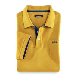 Walbusch Herren Poloshirts Gelb einfarbig temperatur-ausgleichend