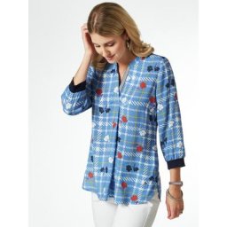 Walbusch Damen Viskose Shirtbluse Meeresbrise einfarbig Atlantikblau