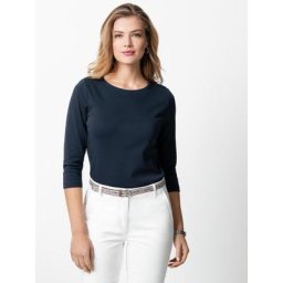 Walbusch Damen Shirts Blau einfarbig