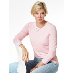 Walbusch Damen Viskose Shirt Langarm einfarbig Rosa