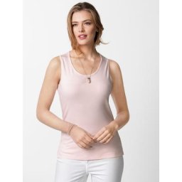 Walbusch Damen Viskose Top einfarbig Rosa
