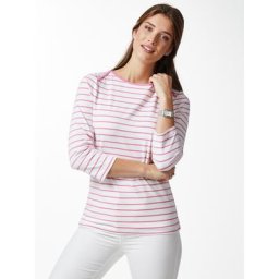 Walbusch Damen Ringelshirt la Ville gestreift Weiß/Pink