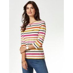Walbusch Damen Ringelshirt Auszeit gestreift Sonnengelb Multicolor