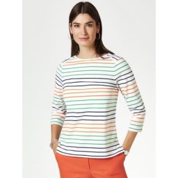 Walbusch Damen Ringel-Shirt Weiß gestreift