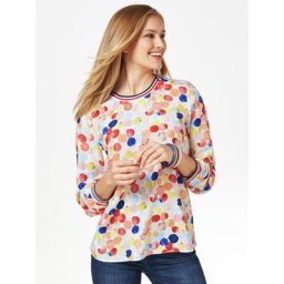 Walbusch Damen Shirtbluse Aquarelltupfen gemustert Multicolor Koralle