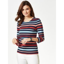 Walbusch Damen Ringel-Shirt normale Größen Blau gestreift
