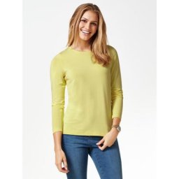 Walbusch Damen Shirts normale Größen Gelb einfarbig
