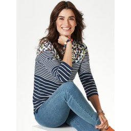 Walbusch Damen Ringelshirt la Ville gemustert Blumenringel Mandarine