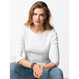 Walbusch Damen Shirts Weiß einfarbig