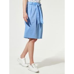 Walbusch Damen Baumwoll Sommerrock einfarbig Blau
