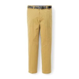 Walbusch Herren Bügelfrei-Chino-Hose Regular Fit Gelb einfarbig elastisch flexibler Bund