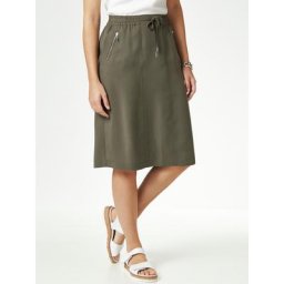 Walbusch Damen Lyocell Sommerrock einfarbig Oliv