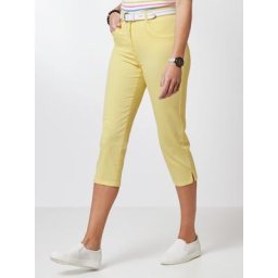 Walbusch Damen Baumwoll Capri Supersoft einfarbig Zartgelb