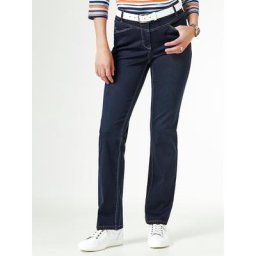 Walbusch Damen Powerstretch Jeans einfarbig Dark Blue