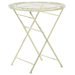 Gartentisch Hellgrün Metall Rund Klappbar 70 cm Balkon Terrasse Garten Romantisch