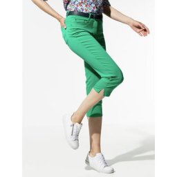 Walbusch Damen Baumwoll Capri Supersoft einfarbig Clubgrün