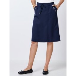 Walbusch Damen Lyocell Sommerrock einfarbig marine