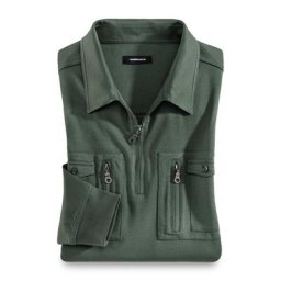 Walbusch Herren Bügelfrei Touring Blouson Langarm einfarbig Salbei