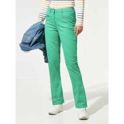 Walbusch Damen Powerstretch Baumwollhose einfarbig Clubgrün