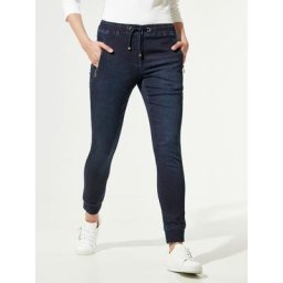Walbusch Damen Wellness Jeans einfarbig Dark Used