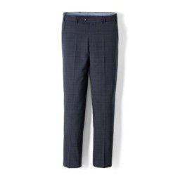 Walbusch Herren Bügelfrei Knotenhose kariert Blau/Grau Karo