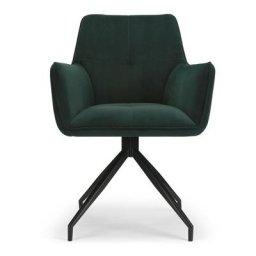 Bürostuhl KINGSCROSS - Bürostuhl, Samt in Grün & schwarzes Metall