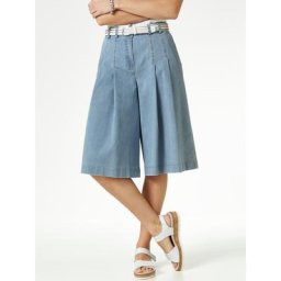 Walbusch Damen Denim Hosenrock einfarbig Bleached
