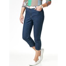 Walbusch Damen Yoga Capri Ultrastretch einfarbig Blue Stoned