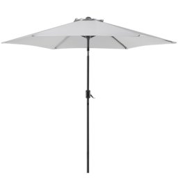 Sonnenschirm Hellgrau Polyester Aluminium ⌀ 270 cm Garten Terrasse Balkon