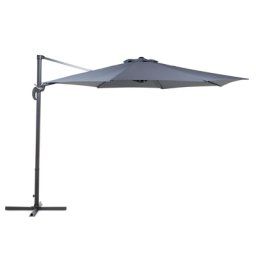 Ampelschirm Dunkegrau Polyester Rund ⌀ 300 cm Terrasse Garten