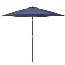 Sonnenschirm Blau Polyester Aluminium ⌀ 270 cm Winddach Garten Terrasse Balkon