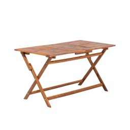 Gartentisch braun Akazienholz 140x75 cm Terrasse Outdoor