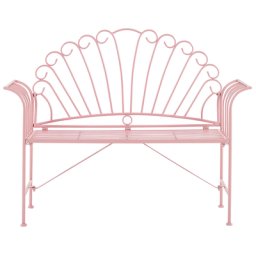 Gartenbank Metall Rosa Breite 125 cm für Terrsse für Garten für Balkon