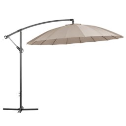 Ampelschirm Sandbeige Polyester ⌀ 268 cm Kurbelmechanismus Garten Terrasse Balkon